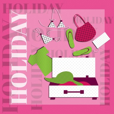 Travel suitcases, vector illustration clipart
