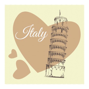 Vector illustration with pisa in heart. clipart