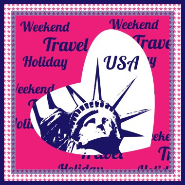 USA, I love you. Vector clipart