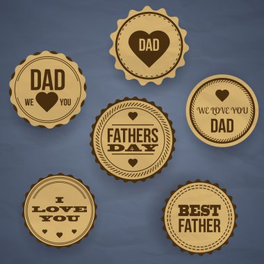 Vector Set: Vintage Happy Fathers Day Labels and Icons clipart