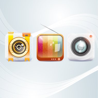 Phone menu icons, vector illustration clipart