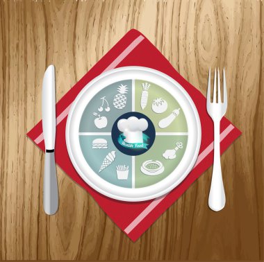 Vector illustration of Lunch items clipart