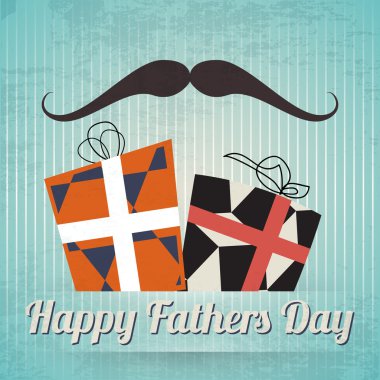 Happy fathers day vintage card. Vector clipart