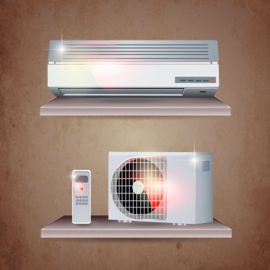 Air conditioner vector set clipart