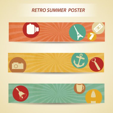 Retro yaz poster. vektör