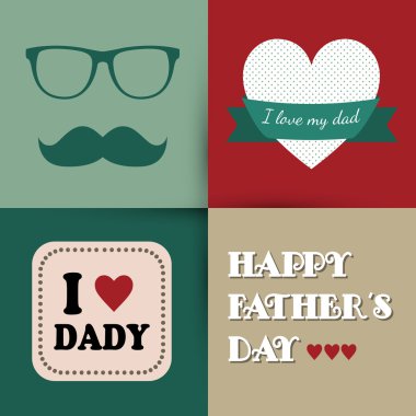 Happy fathers day vintage card. Vector clipart