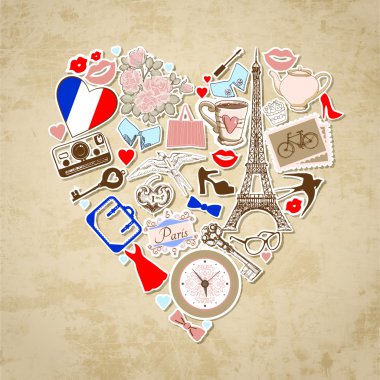 Love in Paris - vector illustration. clipart