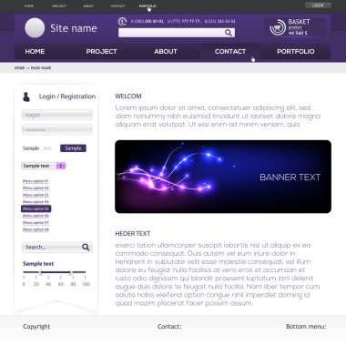 Web sitesinin, vektör çizim şablonu