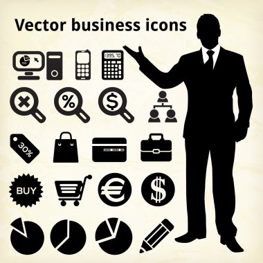 Business icons, vector illustration clipart