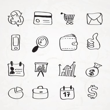 Hand drawn business doodles. Vector clipart