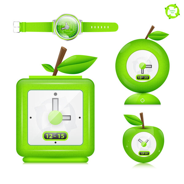 Vector icon set. Eco watch