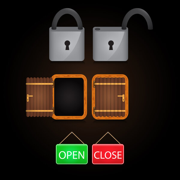 Vector icon open and closed