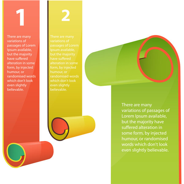 Numbered ribbons, vector illustration