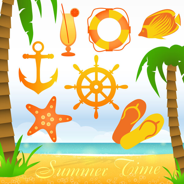 Summer time vector collection elements