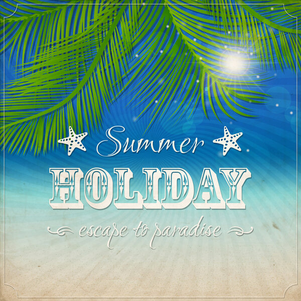 Summer grunge textured background. Vector