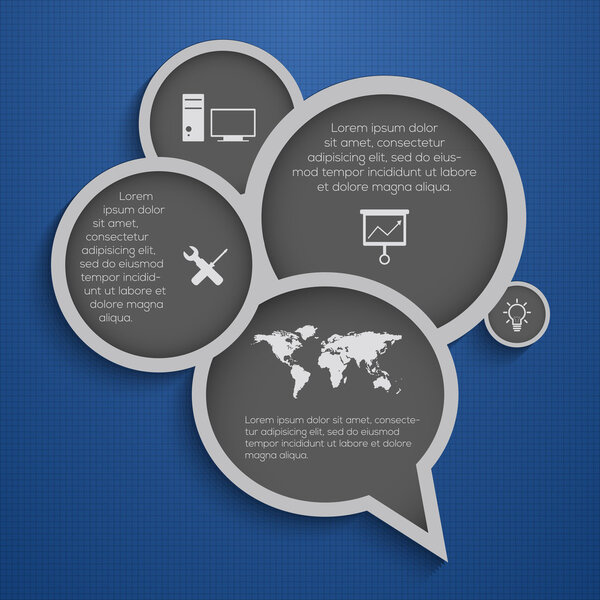 Modern business bubble speech template style.