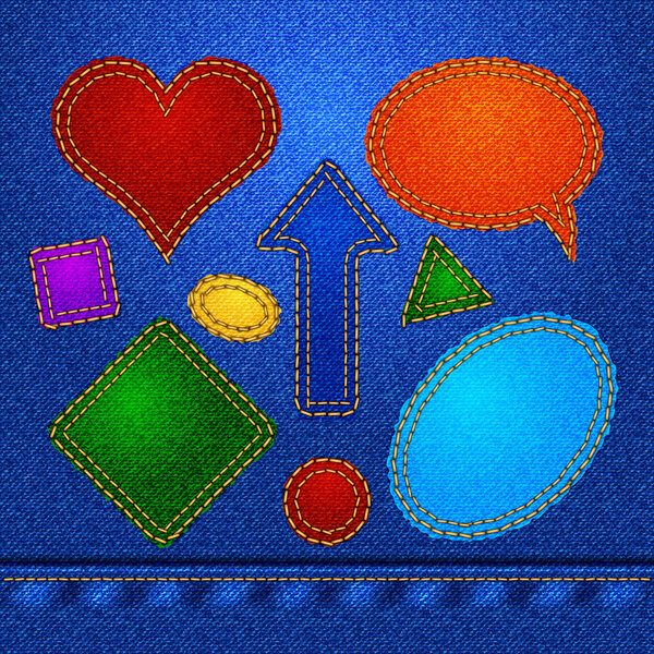 Vector icons denim in different colors