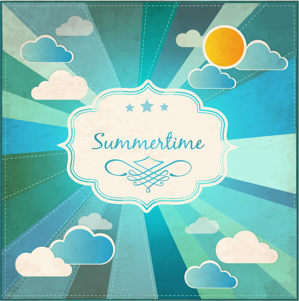 Summer grunge textured background. Vector