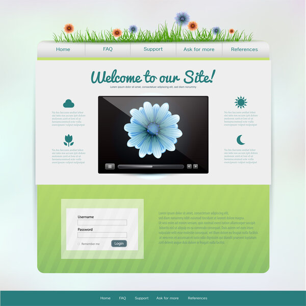 Template of website, vector illustration