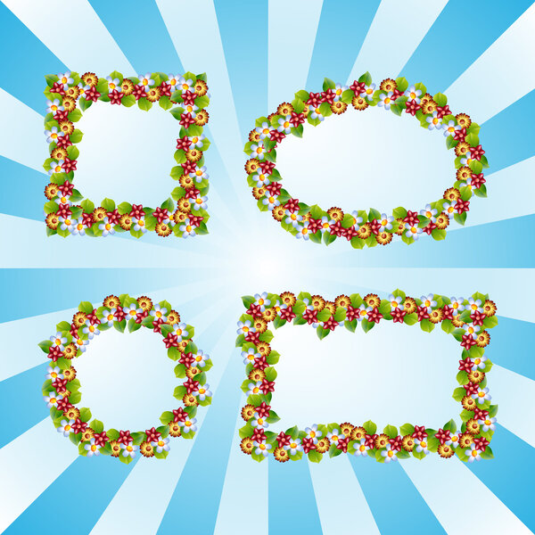 Набор векторов рамок флоры
