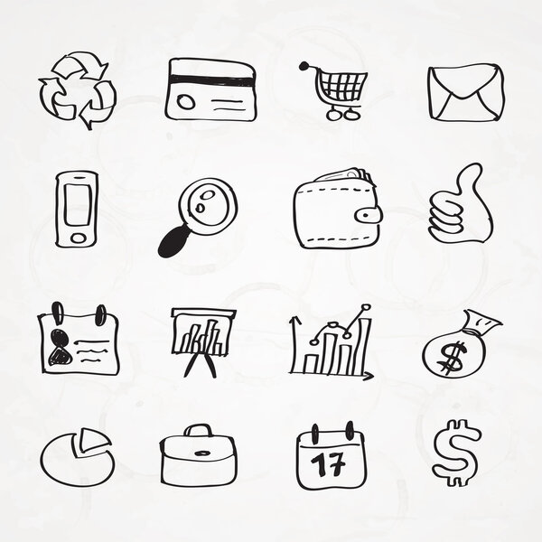 Hand drawn business doodles. Vector