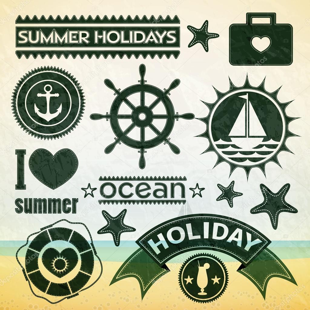 Summer holiday icons. Vector