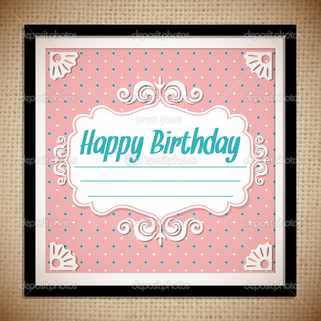 Vintage Birthday Card. Vector