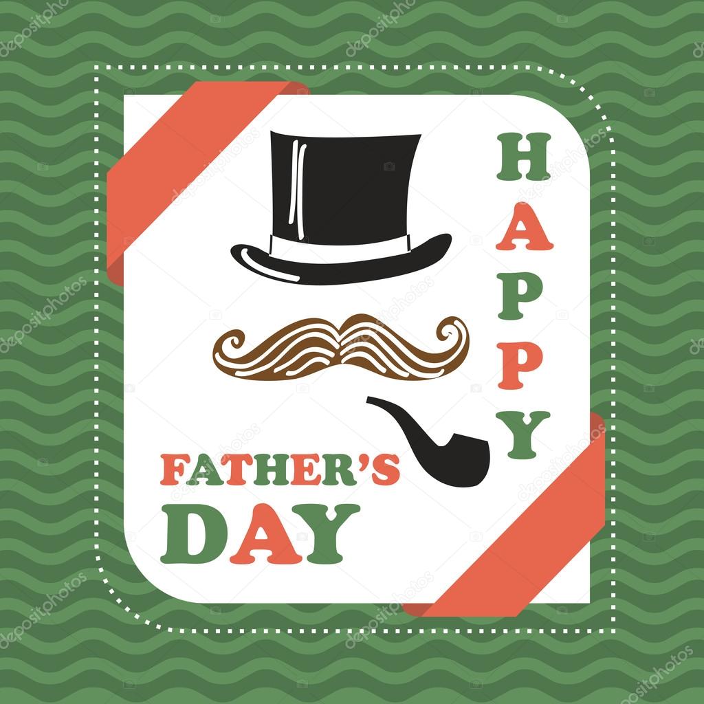 Happy fathers day vintage card. Vector