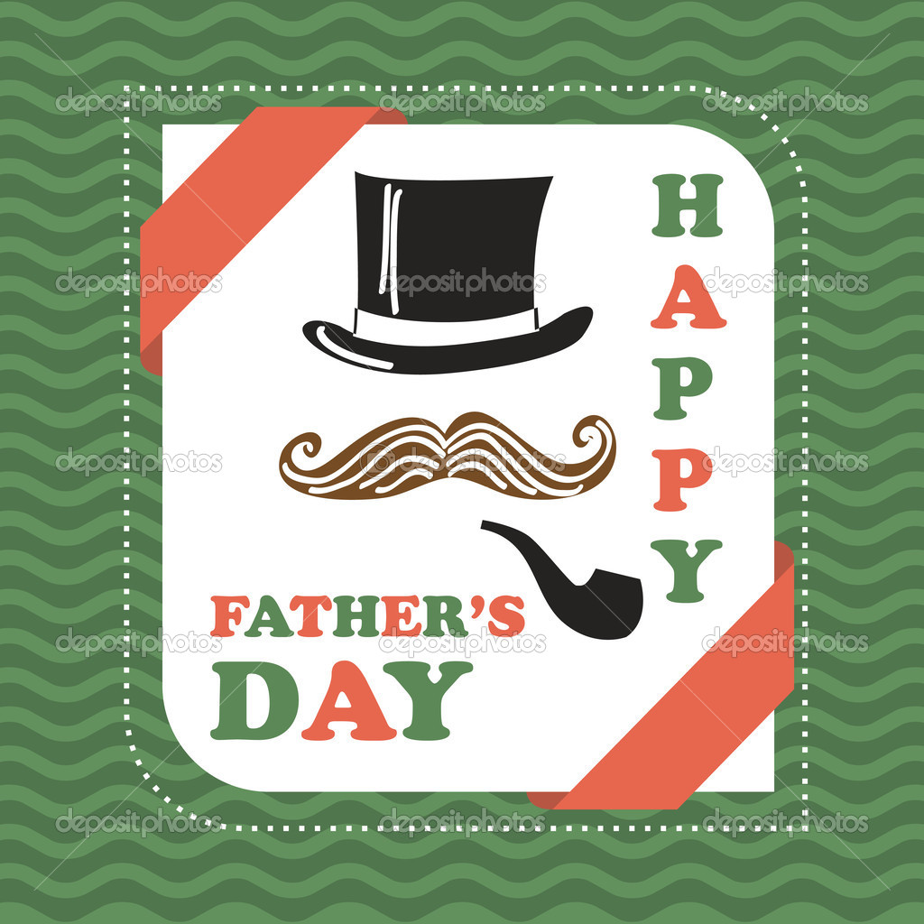 Happy fathers day vintage card. Vector