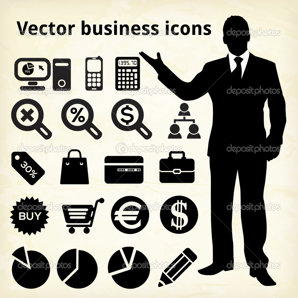 Business icons, vector illustration