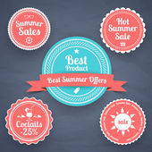 Summer sale design emblems set