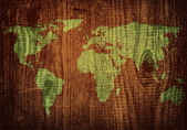 faragott fa deszka a világtérképen