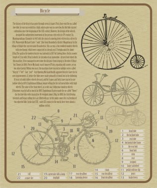 Vector background with bicycles clipart