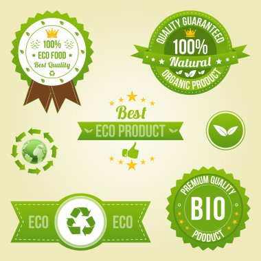 Eco labels with retro vintage design. clipart