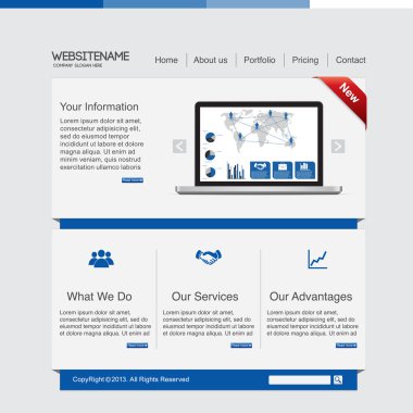 Mavi iş web sitesi şablonu