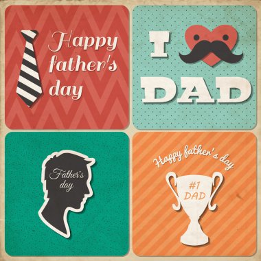 Happy father's day card vintage retro clipart