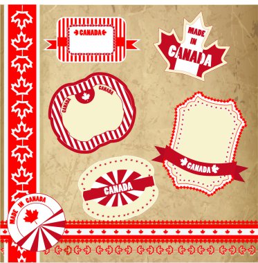 Set of Canada labels, badges and stickers clipart