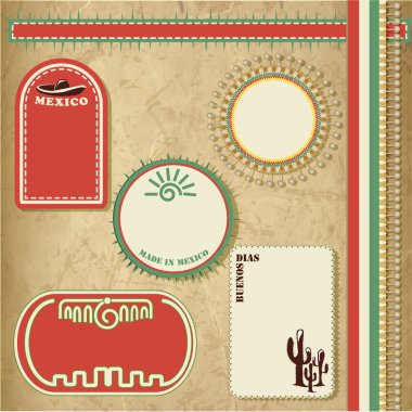 Mexico vintage elements vector illustration   clipart