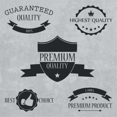 Quality and guaranteed - vector signs, emblems and labels clipart