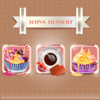 Icons dessert vector illustration   clipart