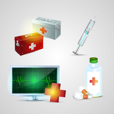 Vektör çizim tıp Icons set  