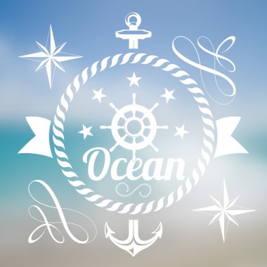 Ocean background vector illustration   clipart