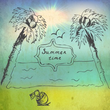 Summer time image vector illustration   clipart