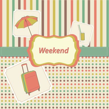 Vintage design elements set for weekend clipart