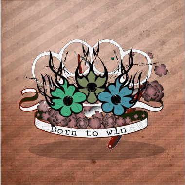 Born to win vintage image clipart