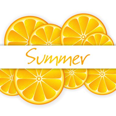 Summer background with oranges clipart