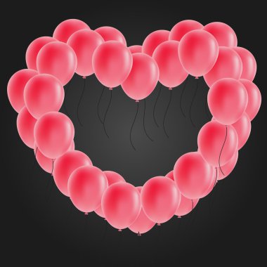 Balonlu Sepet heart vektör görüntü