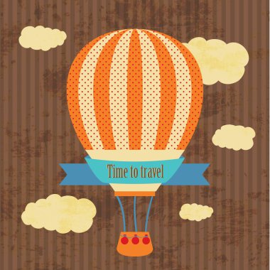 Time to travel vintage greeting card clipart