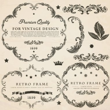 Vintage design elements set clipart