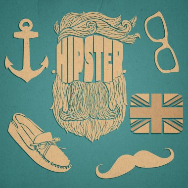 Vektör çizim hipster Icon set  